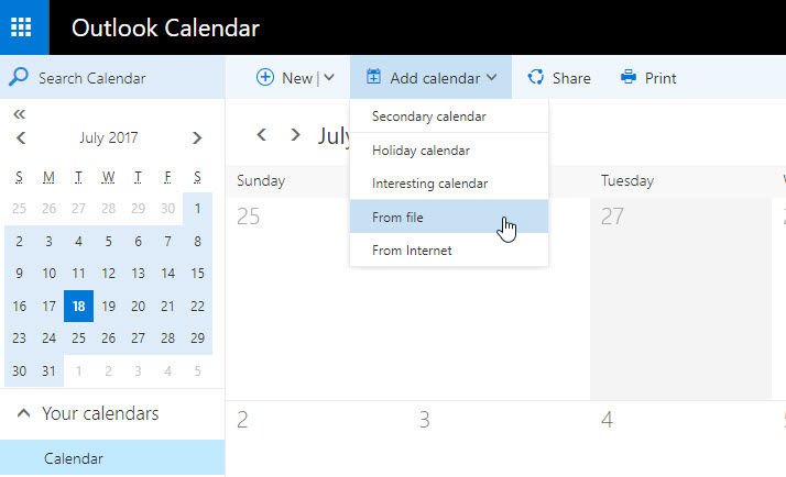 outlook for mac how to add calendar ics